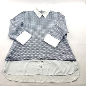 Made In Germany polyester collared layered look tunic top